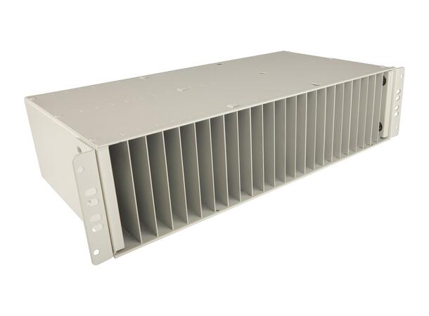 19" 1,5U panel for 24 SC-DPX, stor ODF Med 1U kabelf.+5U deksel+2,5U lagr.enh 
